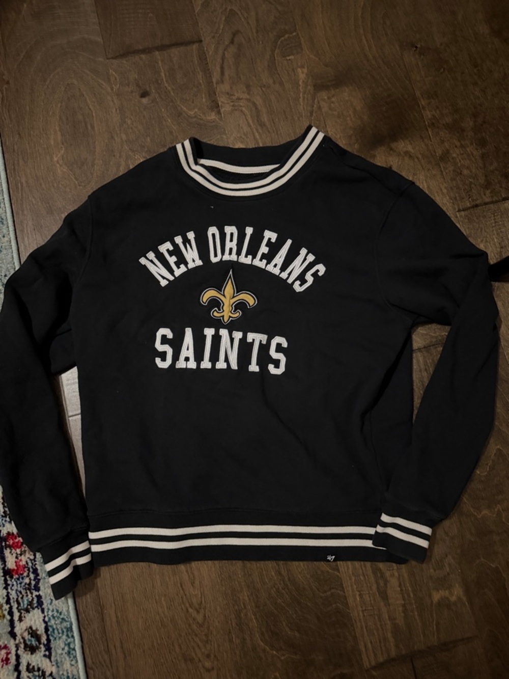 '47 Brand New Orleans Saints Black Crewneck Sweatshirt